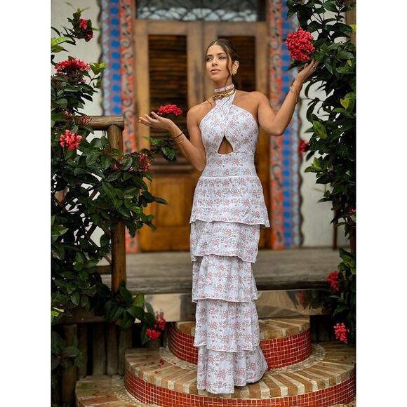 DEBORA RIBEIRO TRICO ADALE DRES FLORAL SIZE M